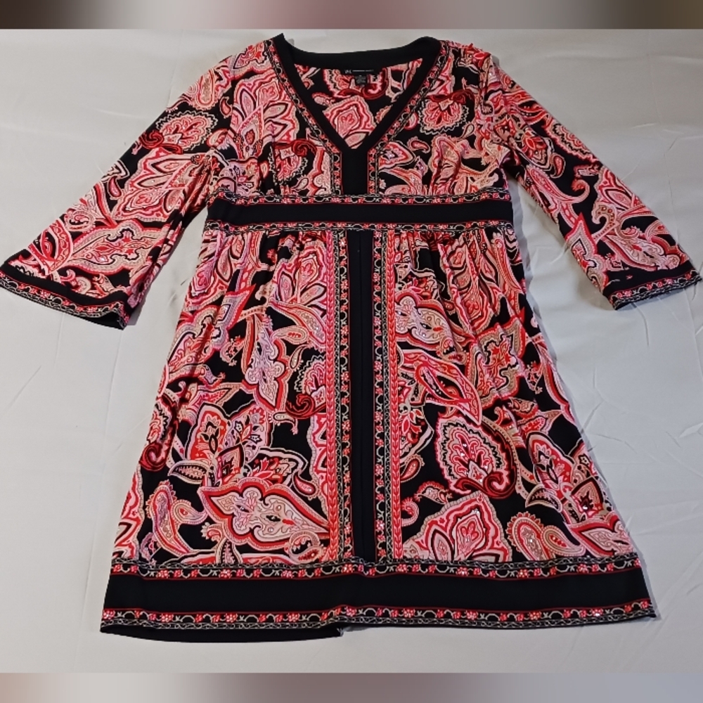 Pink & black paisley dress